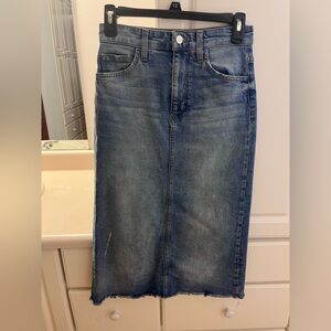 Joe's Jeans Distressed Blue Midi Skirt